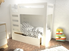 Ліжко двоярусне IndigoWood Cubed з ящиком white 160x80см